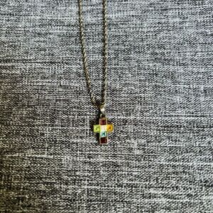 Multicolor Cross Pendant Necklace